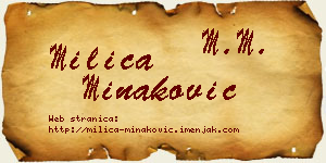 Milica Minaković vizit kartica